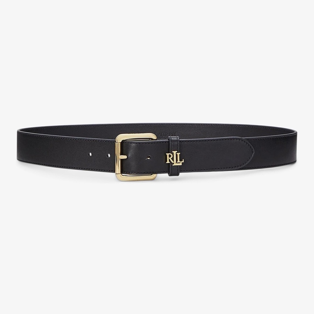 Ralph Lauren Black Belt with Gold Buckle